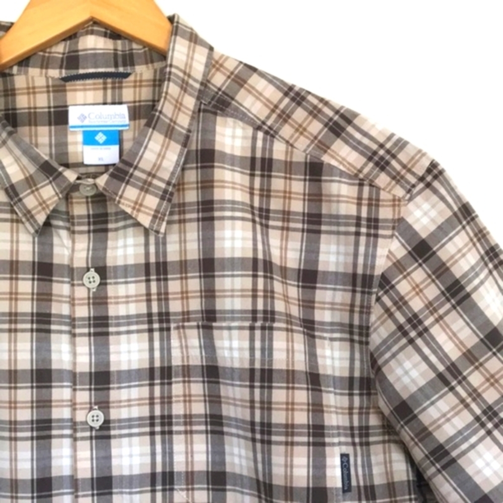 Columbia Short Sleeve Plaid Button Down Shirt XL